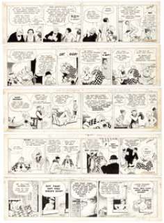 Frank Willard Moon Mullins Daily Comic Strip Original Art Group of 5 (News Syndicate, 1932).... (Total: 5 Original Art) | Heritage