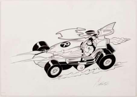 Carmine Infantino Batman: The Animated Series "Robin Dragster" Toy Box Cover Original Art (Kenner/DC, 1992).... | Heritage