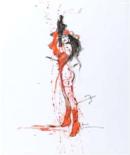 Bill Sienkiewicz Elektra: Assassin Ink and Watercolor Illustration Original Art (undated).... | Heritage