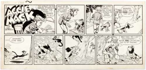 Hal Rasmusson Aggie Mack Sunday Comic Strip Original Art dated 9-28-46 (Chicago Tribune, 1946)....