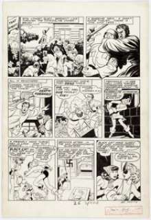 Joe Kubert (attributed) Speed Comics #32 Story Page 3 Black Cat Original Art (Harvey, 1944).... | Heritage