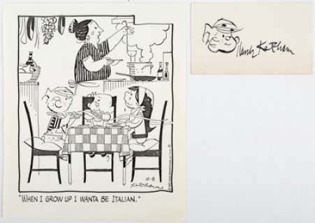 Hank Ketcham Dennis the Menace Daily Single-Panel Comic Strip Original Art dated 10-8-82 plus Inscribed Sketch-Car... (Total: 2 Original Art) | Heritage