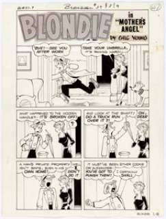 Harvey Artist Blondie #37 Complete 5-Page Story "Mother’s Angel" Original Art Group of 5 (Harvey, 1951).... | Heritage
