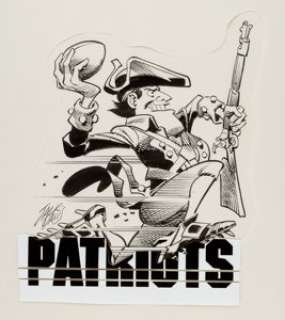 Jack Davis New England Patriots Football Illustration Original Art (Hot Shots, c. 1990s).... | Heritage