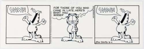 Jim Davis Garfield Daily Comic Strip Original Art dated 3-4-2000 (PAWS/Universal Feature Syndicate, 2000).... | Heritage