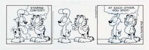 Jim Davis Garfield Daily Comic Strip Original Art dated 4-20-1999 (PAWS/Universal Feature Syndicate, 1999)... | Heritage