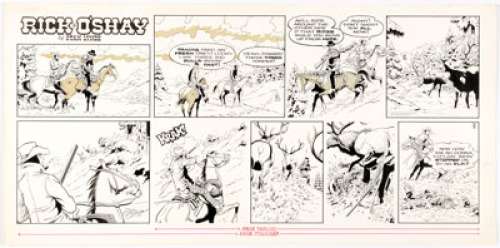  - Stan Lynde Rick O‘Shay Sunday Comic Strip Original Art, dated 12-3-72 (Chicago Tribune Syndicate, 1972). ...