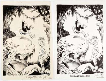 Sam Kieth - Prototype of Julie from The Maxx Pin-Up Illustration Original Art and Signed Limited Edition Print #40... (Total: 2 Items) | Heritage