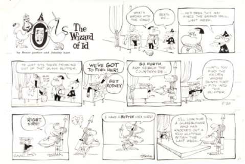 Brant Parker and Johnny Hart The Wizard of Id Sunday Comic Strip Original Art and Color Guide dated 11-20-66 (Publ... | Heritage