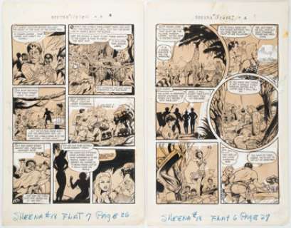 Jay Disbrow, Matt Baker, Alex Blum, and Others Sheena, Queen of the Jungle #18 Re-formatted Original Art Group of ... (Total: 2 Original Art)