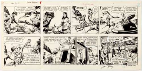 Dan Barry Flash Gordon Sunday Comic Strip Original Art dated 1-7-73 (King Features Syndicate, 1973). Barry - | Heritage