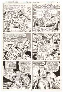 Jack Kirby and Mike Royer Machine Man #8 Page 22 Original Art (Marvel, 1978). Action in the Kirby manner! Ink over - | Heritage