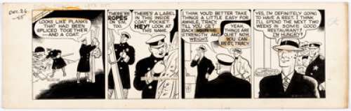 Chester Gould Dick Tracy Daily Comic Strip Original Art dated 12-26-45 (Chicago Tribune Syndicate, 1945). Plenty - | Heritage