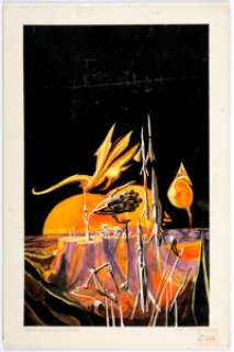 Josh Kirby News From Elsewhere Painting Original Art (undated). This otherworldly scene is created by renown - | Heritage