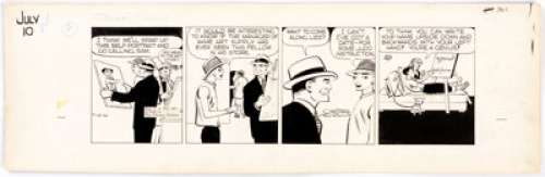 Chester Gould Dick Tracy Daily Comic Strip Original Art dated 7-10-56 (Chicago Tribune, 1956). Flattop Jr. - | Heritage