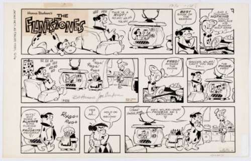 Gene Hazelton Flintstones Sunday Comic Strip Original Art dated 7-23-72 (McNaught Syndicate, 1972). Fred - | Heritage