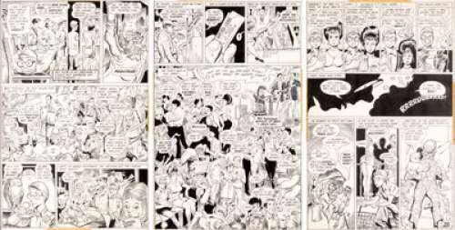 Joe Orlando | National Lampoon Magazine #v1#47 Partial Story "The Agony and Ecstasy of First Lay: Frat House Frolics" Original Art Group of 3 (National Lampoon, 1974). | Heritage