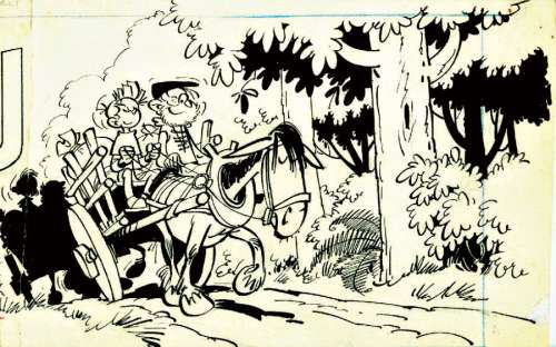 Franquin | Spirou et Fantasio illustration Ã  l’encre de chine pour l’entête | Kahn et Associés