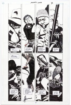 Howard Chaykin | Tavola originale per MIGHTY LOVE. Cm. 28 x 43,5. DC COMICS USA. Anno di esecuzione 2003. Pag. 7. | Art e Fumetto