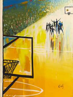 ARTHUR GETZ. Basketball Game. [NEW YORKER / COVER ART] | Swann Galleries