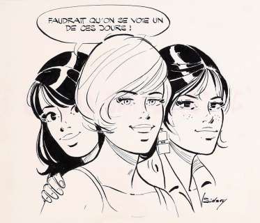 Sidney | Julie, Claire, Cécile, illustration à l’encre… | AZ auction