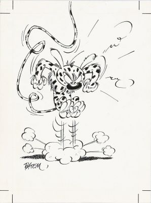 Batem | Lot 468 - Le Marsupilami, illustration à l’encre de Chine… | AZ auction