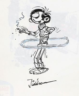Jidéhem | Lot 436 - Gaston R1 (ré 73) agrémenté d’une illustration… | AZ auction