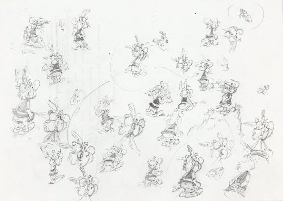 Astérix | Études à la mine de plomb représentant le… | AZ auction