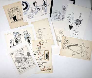 DESSINS DE PRESSE  - Ensemble de 10 dessins par Haus, Parenteau, Frick, Sik, Gal, [...]