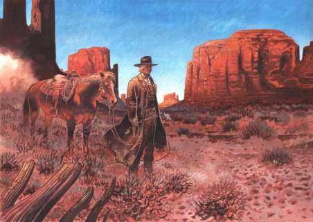 GIROD Thierry - Quatrième de couverture originale à la gouache des albums de Durango par Thierry GIROD