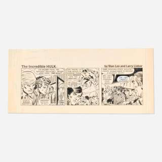 Stan Lee and Larry Lieber, The Incredible Hulk Comic Strip Original Art dated 7-23-79 (King Features Syndicate, 1979) | Landry Pop Auctions