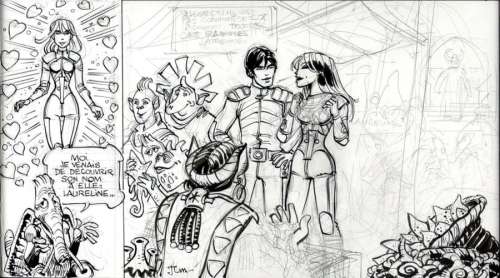 Mezieres, Jean Claude... | Valérian et Laureline Ensemble de deux cases, crayon... | Coutau Bégarie