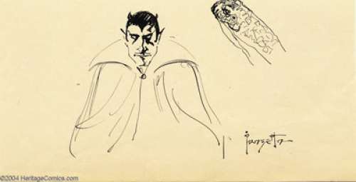 Frank Frazetta - "Devil and Dinosaur" Original Sketches (undated). Devil figure and dinosaur head - | Heritage