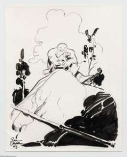 Paul Chadwick - Concrete Sketch Original Art (1993). The big stone guy shows his soft side as he cuddles with a - | Heritage