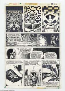 Jim Starlin and Steve Leialoha - Warlock #10, page 23 Original Art (Marvel, 1975). Thanos and Adam Warlock are - | Heritage