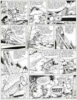 Gos | Le Scrameustache, Le Totem de l’espace, planche originale Ã  l’encre de chine réalisée pour cet album… | Septimus