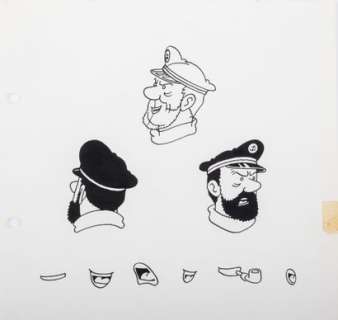 Hergé, Georges Rémi Dit (1907-1983) Studios Hergé | Model Sheet Haddock format 22 x 20 cm - Étude Ã  l’encre de chine de la tête du Capitaine, réalisée p… | Stanley’s Auction