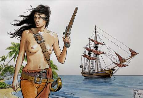 Marc Bourgne - Illustration Originale Couleur “Le secret d’Elisa Davis”