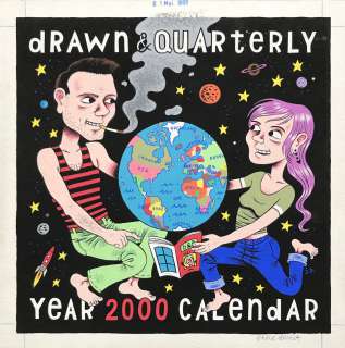 Julie Doucet | Drawn & Quarterly 2000 Calendar Cover Painting | Todd Hignite Comic Art