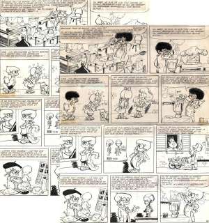 DEVOS Jacques - Planche originale 1 de la série GENIAL OLIVIER -le bébé robot-(+ calque Afrique) par Jacques DEVOS
