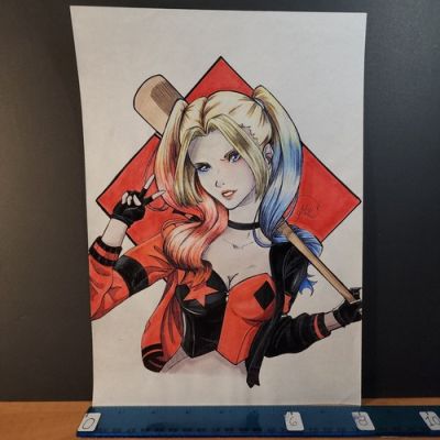 4-10-00 0699 . original 8x12 hand drawn 1/1 art milena alves sketch harley quinn | eBay US (Buy It Now)
