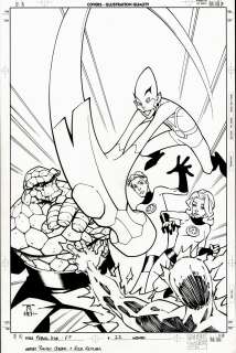 Randy Green, Rick Ketcham - Marvel Age Fantastic Four #11 Cover (Entire Ff Team Battles the Impossible Man!) 2004