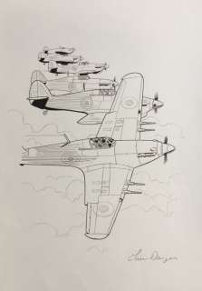 Dauger, Olivier - Illustration originale - Ciel de Guerre | Catawiki