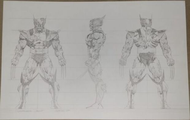 BART SEARS X-Men Style Guide Art, Wolverine Battle Damaged Version, 3 views 1994 | eBay US