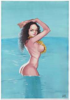 GÃ¼rsel, GÃ¼rçan - Original watercolour - Pin-Up - (2014) | Catawiki