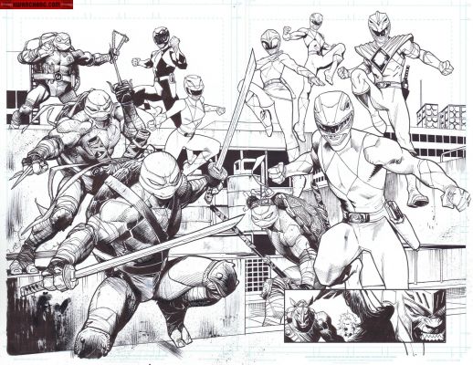 Dan Mora | Covers / Pinups Issue Mmpr / TMNT # 1 Page 14 & 15 | Kwan Chang
