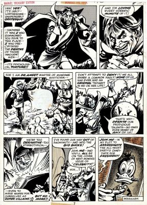 Klaus Janson Sal Buscema | Marvel Treasury Edition #12 P 7 (Rare 1976 Howard Treasury Page!) | Romitaman