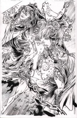 Jay Leisten | Marvel 1776 #2 P.20 - Scarlet Witch Splash - Signed - 2025 | Anthony’s Comic Book Art