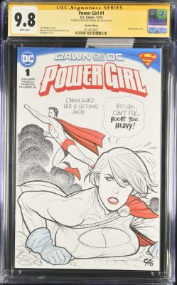 Power Girl #1 CGC 9.8 Sketch Cover by Frank Cho | Raremarq (Buy It Now)
