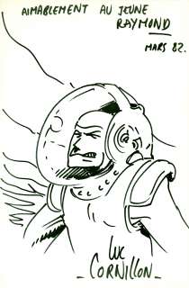 CORNILLON Luc Belle dédicace ancienne sur feuille 27 x 17 cm -